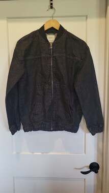 DeFacto Boys College Collar Charcoal Denim Bomber Jacket